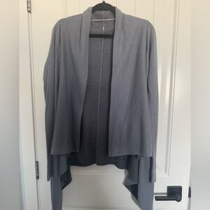 Gray Lululemon cardigan. With thumb holes